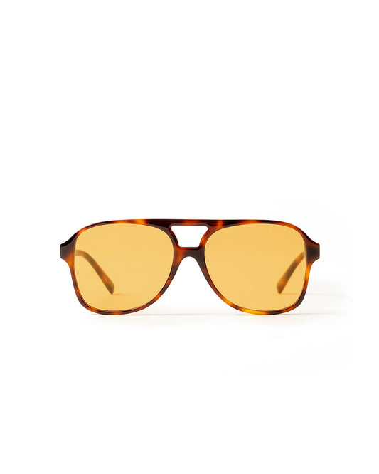 yellow sunglasses with tortoise frame