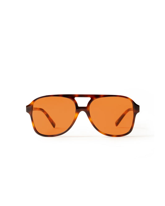orange sunglasses with tortoise frame