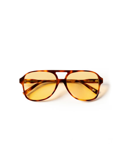 yellow sunglasses with tortoise frame