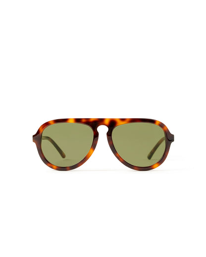 Olive sunglasses with tortoise frame
